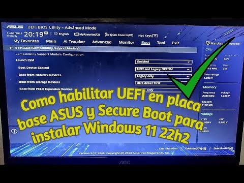 Cómo Habilitar el Arranque UEFI Placa Base ASUS /CSM -Módulo de Soporte de Compatibilidad Windows 11