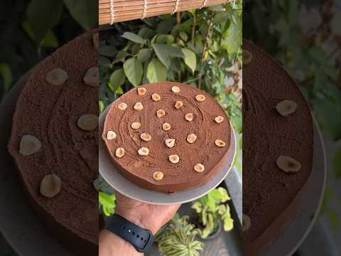 2 ingredients Chocolate mousse cake with a surprise ingredient! (No bake, no egg, no sugar) #viral