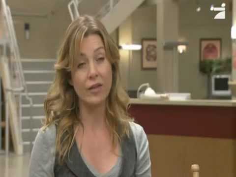 Patrick Dempsey kissing Ellen Pompeo on the cheek during interview - Grey's Anatomy