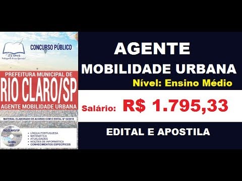 Edital Apostila Concurso Prefeitura de Rio Claro SP 2018 Agente Mobilidade Urbana