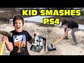 Kid Smashes PS4 With Sledgehammer Because He Want The New PS5 Dad Swears