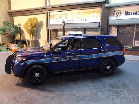 Winchester MA Police 1/18 scale Ford Explorer with lights.