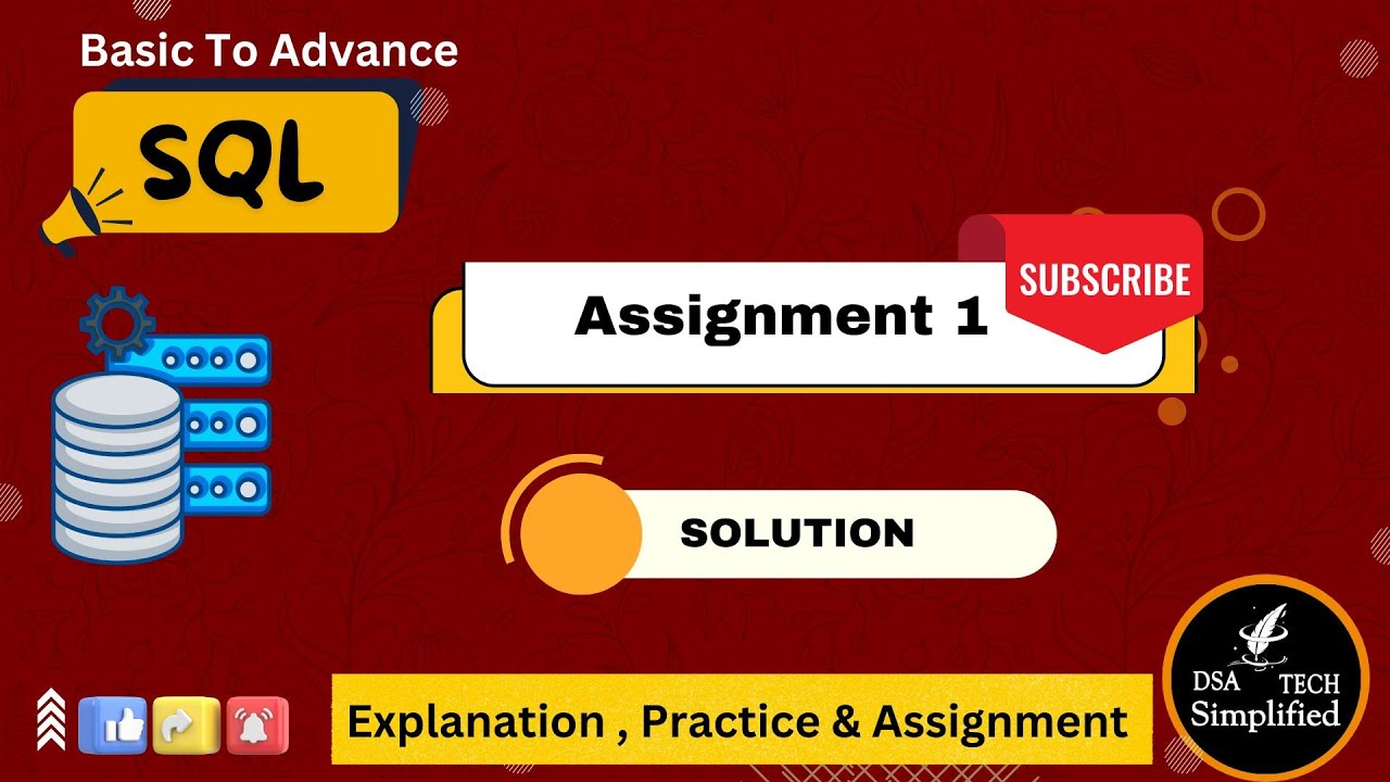 Assignment 1 Solution || SQL Tutorial || Practice