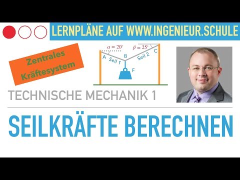 Calculating rope forces, central force system – Engineering Mechanics 1