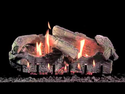 Stacked Aged Oak Refractory Gas Log Set by Empire Comfort Systems Video
