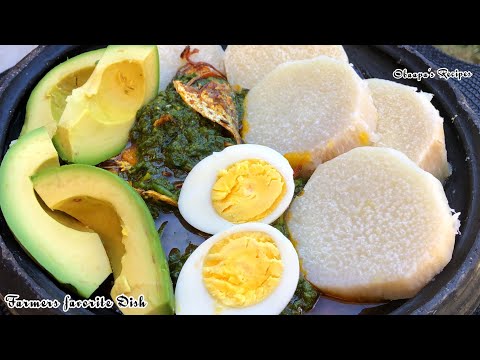 How To Make Authentic Yam & Nkontomire/Spinach Stew. Farmers Favorite Dish Everyone Loves!!