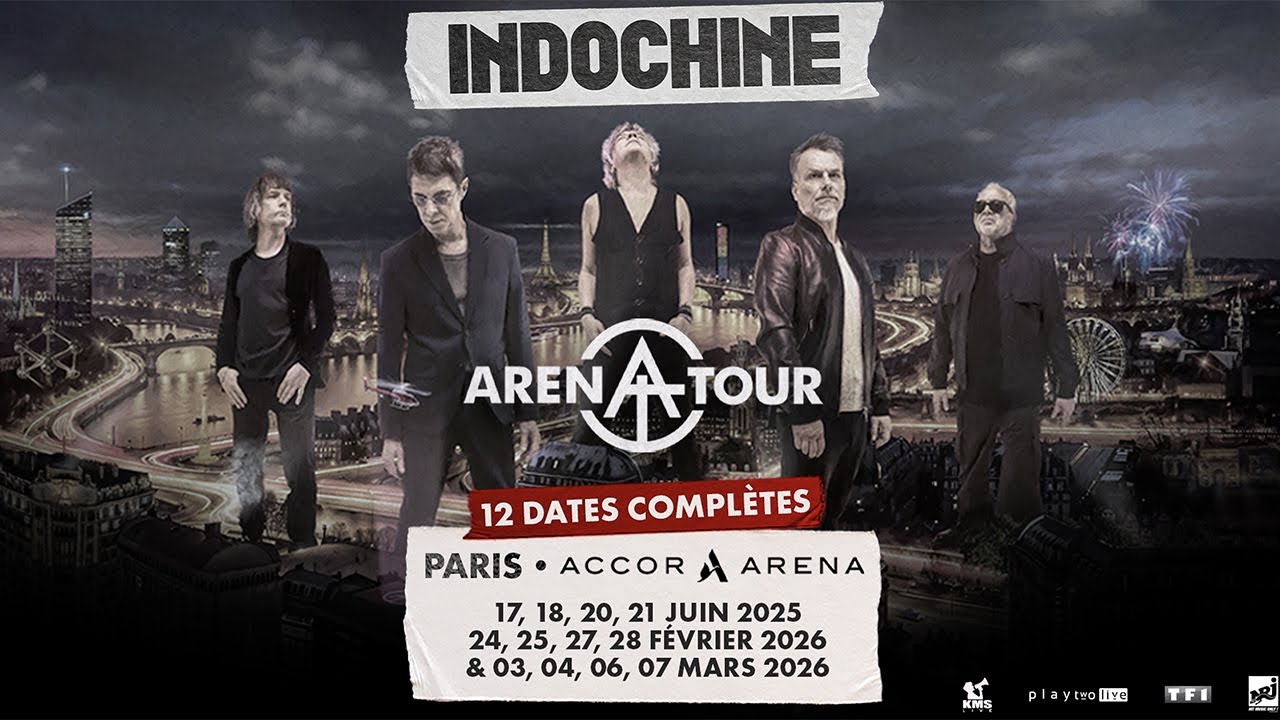 Miniature de la vidéo Indochine Arena Tour, le concert évènement ! le 4 mars à 21h25 sur TMC ! du film Indochine - Arena Tour, le concert événement