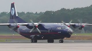 preview picture of video 'Ukraine Air Alliance Antonov AN-12BP taxiing & engine shut down at Münster-Osnabrück Airport'