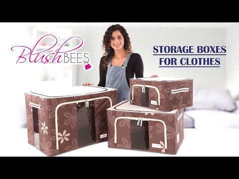 BlushBEES Foldable Cloth Storage Box for Blankets, Quilts, Woolens