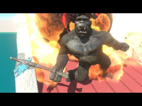 Godzilla and Titan Run Away from the Fireball and Waited by 20 Beast Titan - ARBS