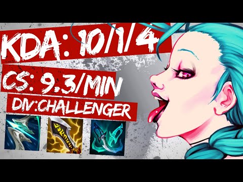 JINX ADC s11 (KDA: 10/1/4) - FULL GAME CHALLENGER REPLAY