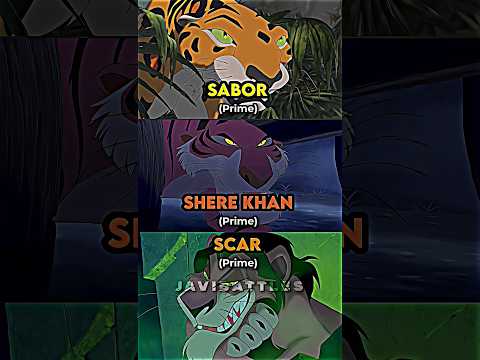 Sabor Vs Shere Khan Vs Scar #disney #edit #lionking #junglebook #tarzan #1v1 #versus #shorts #fyp