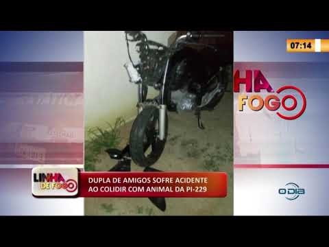 LINHA DE FOGO 13 02 2020 DUPLA DE AMIGOS SOFRE ACIDENTE AO COLIDIR COM ANIMAL DA PI-229