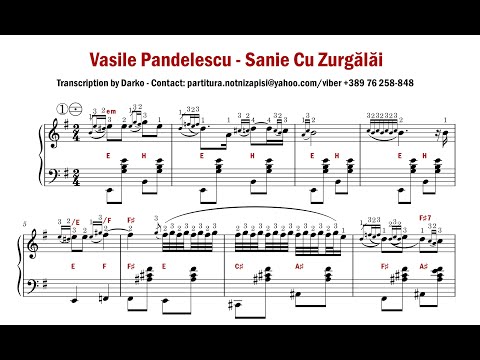 [Notni zapis za harmoniku] Vasile Pandelescu - Sanie Cu Zurgălăi