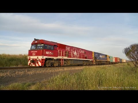 6MA5 Container Train With NR75 "The Ghan" - PoathTV Australian Railways