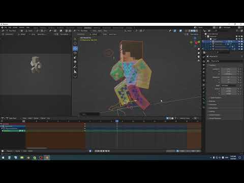 Pacman+ - Make Animate a run cycle in  Blender 3.1 - Minecraft Animation addone Mcprep