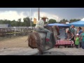 Young Bull Rider JC Mortensen on mechanical bull at Prescott rodeo