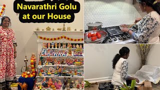 Americaல🏠நம்ம புது வீட்டு Navrathri  Golu at Home~ Navratri Evening at friends house~Family Traveler