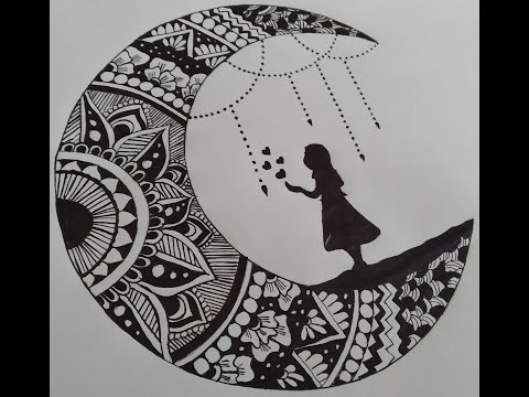 Easy Moon Mandala Art for beginners | Simply Vrinda