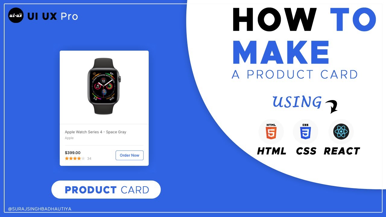 How To Make Product Card Using Only HTML CSS And React | Trending Web Designs | #UIUXPro