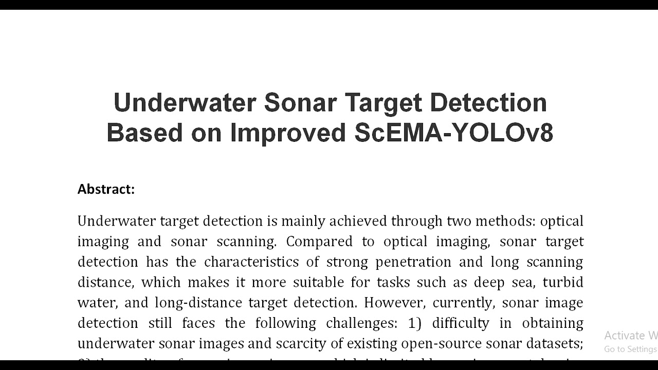 Underwater Sonar Target Detection Based on Improved ScEMA YOLOv8
