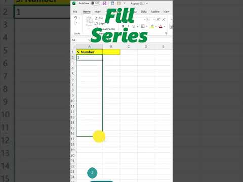 MS Excel - Fill series in MS Excel