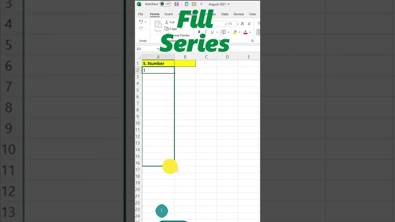 MS Excel - Fill series in MS Excel