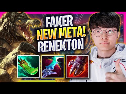 FAKER CRAZY NEW META RENEKTON MID IN NEW SEASON! - T1 Faker Plays Renekton MID vs Qiyana!