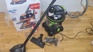 Unboxing and first use Arnica Hydra Rain washing shampoo vacuum cleaner