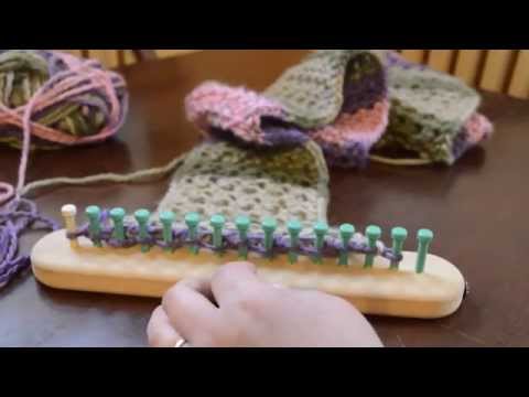 Loom Knit Eyelet Stitch Scarf Part 1