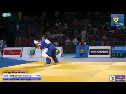 Judo 2013 European Championships U18 Tallinn: Marcinko (AUT) - Berzina (LAT) [-52kg]