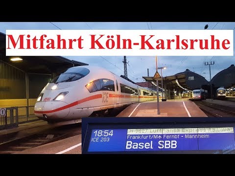 Mitfahrt Intercity-Express Köln - Karlsruhe(Durch SFS Köln–Rhein/Main,Frankfurt Flughafen,Mannheim)