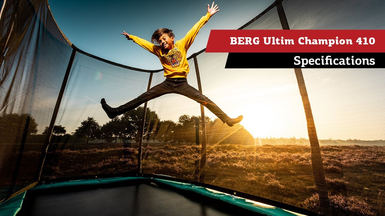 Батут Berg Ultim FlatGround Champion Green 410x250 см із сіткою Deluxe XL