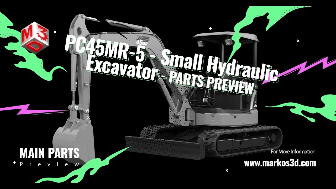 PC45MR-5 - Small Hydraulic Excavator 3D Model