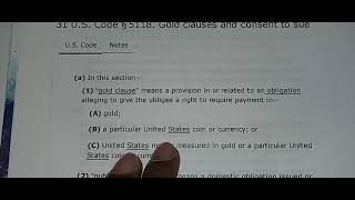 Moorish American Title 31 U.S Codes Section 5118  Gold clauses and Consent to sue