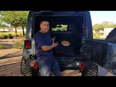 Jeep Wrangler JKU custom stealth subwoofer box