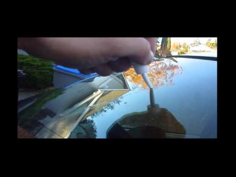 Windshield crack repair experiment 1