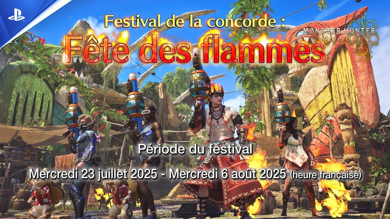 À partir du 23 juillet, l’été s’invite dans Monster Hunter Wilds avec l’événement saisonnier Festival de la concorde : Fête des Flammes !