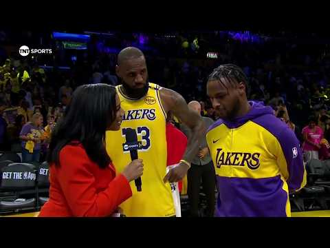 LeBron & Bronny James conduct their first post-game interview together 🫶 | NBA on ESPN