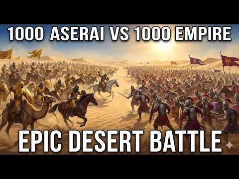 [22 mins battle] MASSIVE 2000 UNIT DESERT WAR! 1000 Aserai vs 1000 Empire | Mount & Blade 2