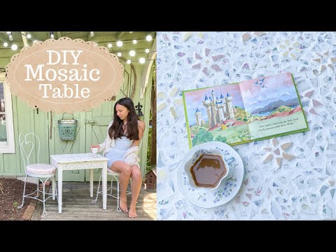 DIY Mosaic Table with Broken Antique Dishes | Thrift Flip on a Budget | How To Mosaic
