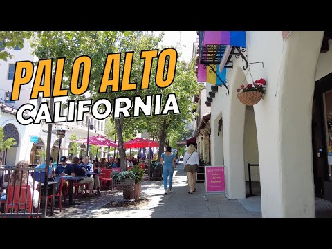 [4K] Walking PALO ALTO, CALIFORNIA (University Avenue Downtown)