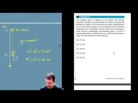 FAMEMA 2025 | Questão 37 | Resolução | Física | Um andaime beira a lateral de um prédio sem tocá-la,