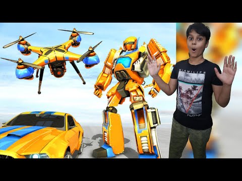 Drone Robot Car Transformation Battle City || Shanzay Princess World