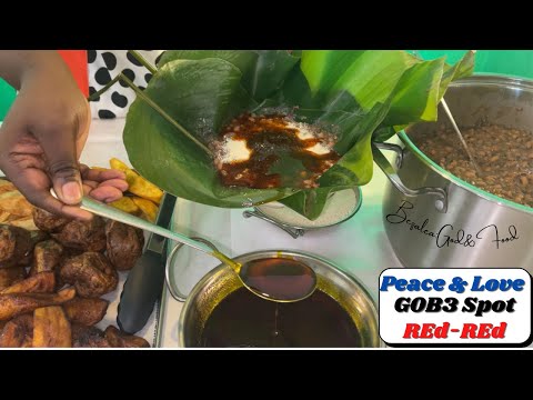 AUTHENTIC Gob3!|| Y)-ke-Gari Recipe|| RED-RED || Ghana Roadside Style