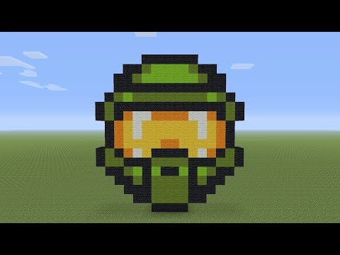 RocketZer0 - Minecraft Pixel Art - Master Chief Helmet