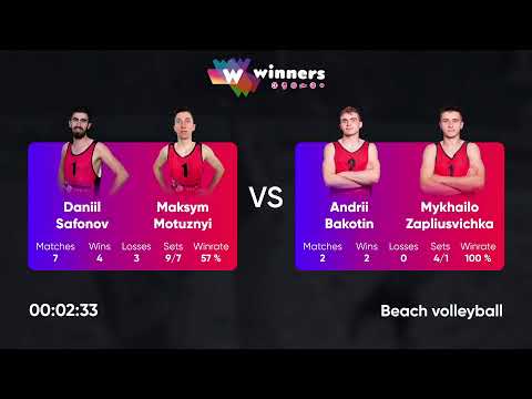 00:00 M. Sydorenko / V. Ivashchenko - O. Bilyk / R. Melnyk 29.06.2022 | Winners Beach Volleyball