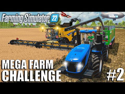 FIRST BIG CANOLA HARVEST | MEGA FARM Challenge | Farming Simulator 22 - Ep 2