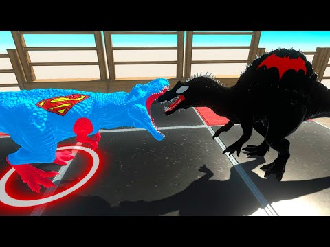 SUPERMAN T-REX DEATH FALL - Animal Revolt Battle Simulator ARBS