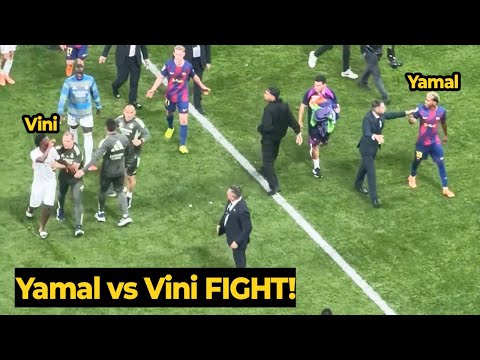Lamine Yamal crazy FIGHT against Vinicius Junior at full time